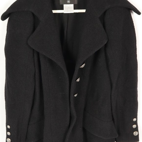 Chanel size 42 Black Wool Silk Lined Jacket - Picture 11 of 11